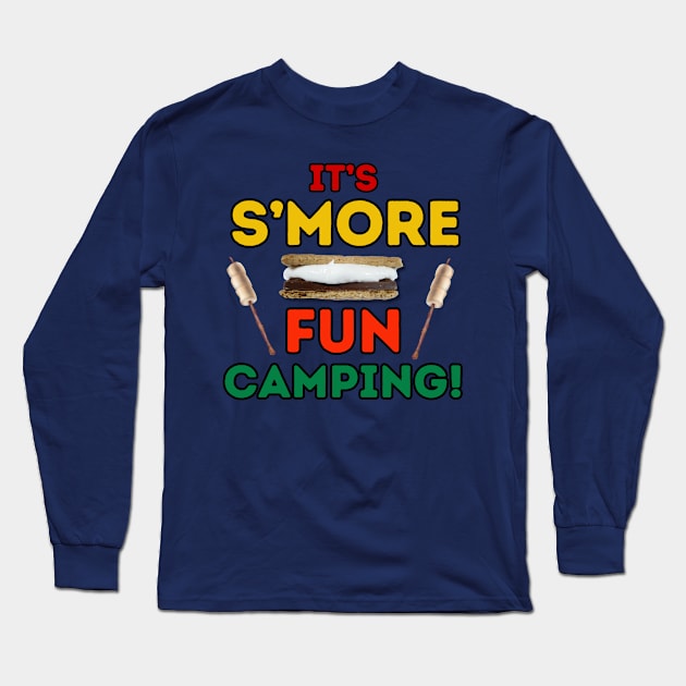 Campfire Happiness It's s'more fun camping Frit-Tees Long Sleeve T-Shirt by Shean Fritts 